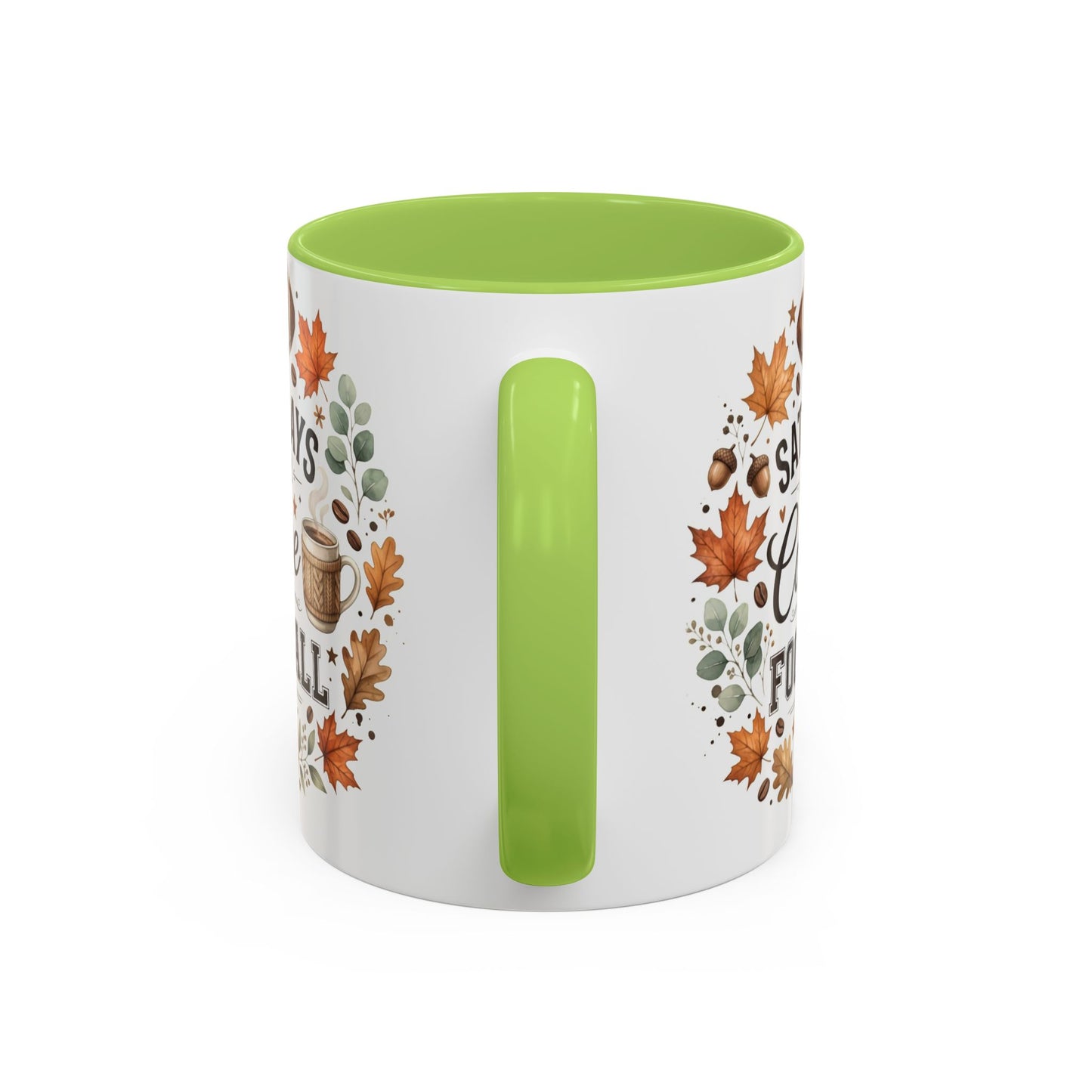 Saturdays Are for Coffee & Football Accent Mug | Fall Coffee Mug | Game Day Ceramic Mug | Football Lover Gift | 11oz & 15oz