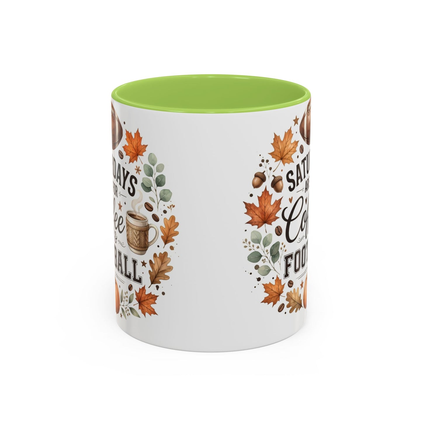 Saturdays Are for Coffee & Football Accent Mug | Fall Coffee Mug | Game Day Ceramic Mug | Football Lover Gift | 11oz & 15oz