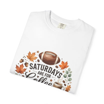 Saturday Football & Coffee T-Shirt — Fall Pumpkin Game Day Tee