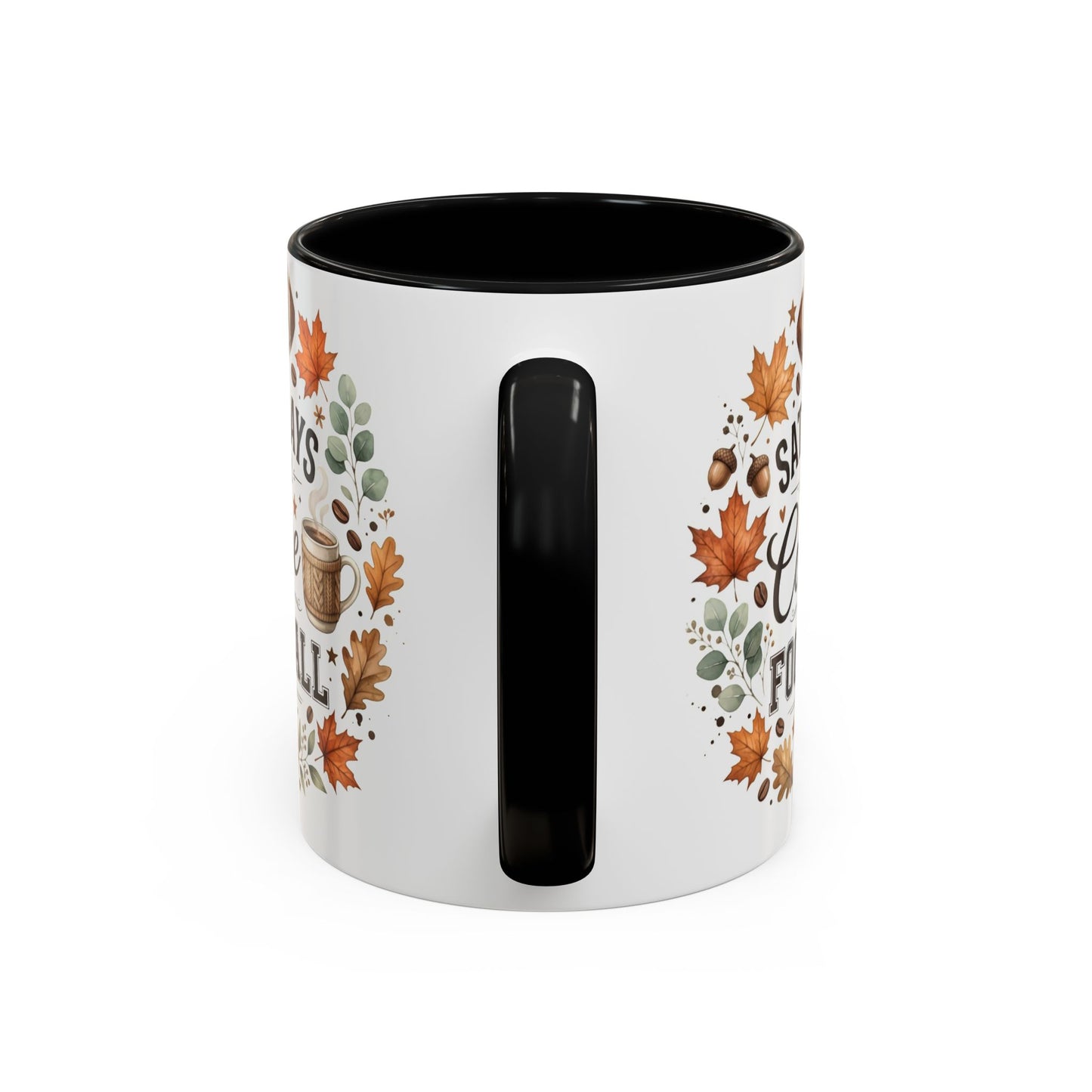Saturdays Are for Coffee & Football Accent Mug | Fall Coffee Mug | Game Day Ceramic Mug | Football Lover Gift | 11oz & 15oz