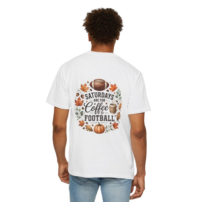 Saturday Football & Coffee T-Shirt — Fall Pumpkin Game Day Tee
